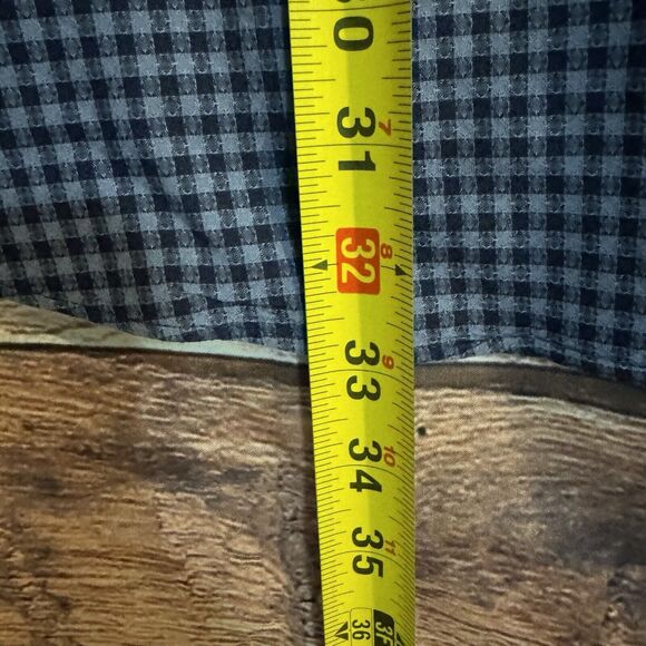 Thomas Dean Men's XL Blue Check Plaid Flip Cuff Long Sleeve Button Up Shirt - Picture 5 of 7